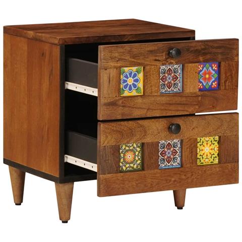 Armadio da Notte con cassetto 2 pcs Marrone 40 x 33 x 46 cm - Foto 2