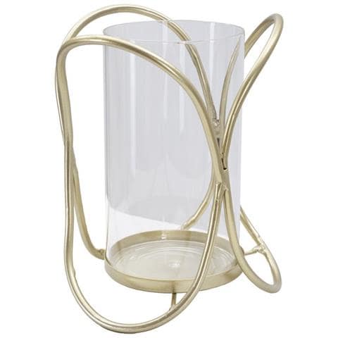 Portacandela Vkh350-oro-metallo-16x16x21,5 Cm - Foto 2