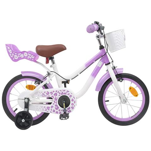 Bicicletta per Bambini 16 Pollici per bambini di 4-6 anni Viola - Foto 1