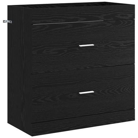 Mobiletto da Bagno Sotto Lavabo Rovere Nero 78,5 x 37,5 x 81 cm - Foto 1