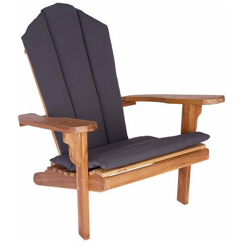 Sedia Adirondack da giardino Naturale Legno di teak solido - Foto 1