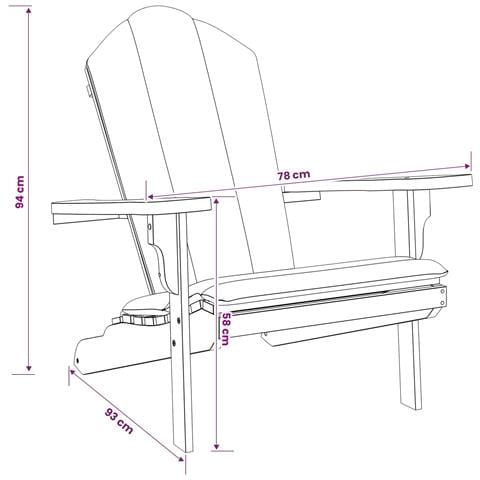 Sedia Adirondack da giardino Naturale Legno di teak solido - Foto 7