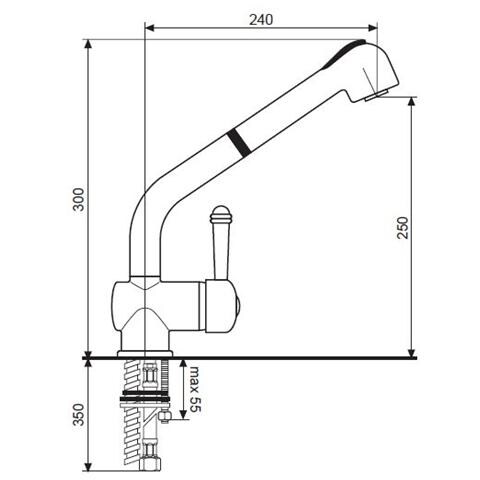Laguna 4066 Miscelatore Monocomando con Doccetta Estraibile per Lavello Colore Avena - Foto 2