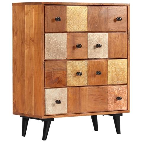 Cassettiera 60x30x75 cm in Legno Massello d'Acacia - Foto 1