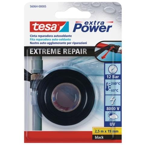 Nastro Autoagglomerante Extra Power Extreme Repair 2,5 Mt X 19 Mm Colore Nero - Foto 1