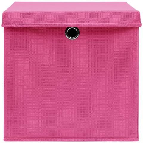 Scatole Portaoggetti con Coperchi 10pz Rosa 32x32x32 cm Tessuto - Foto 2