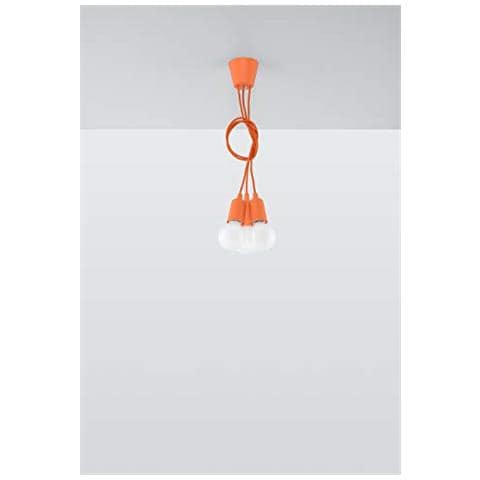 Lampadario A Sospensione, In Plastica, 15 X Max. 100, Colore: Arancione - Foto 2
