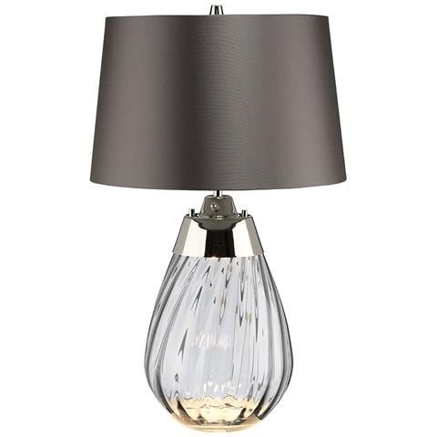 Lampada Da Tavolo 2 Light Small Fumè, Vetro Fumé, Paralume Ardesia, Attacco E27 - Foto 4