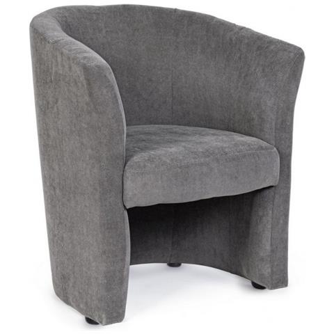 Poltrona In Legno E Tessuto Antracite Belize 64,5x63x H76 Cm - Foto 1