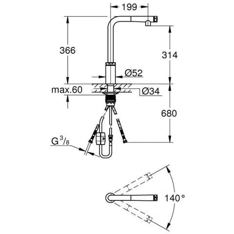Miscelatore Cucina Monocomando Minta Smartcontrol 31613000 - Foto 3