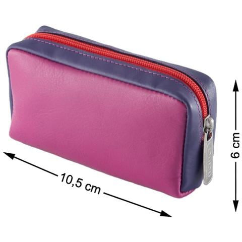 Portachiavi unisex colorato in vera pelle vitello Fucsia - Foto 2