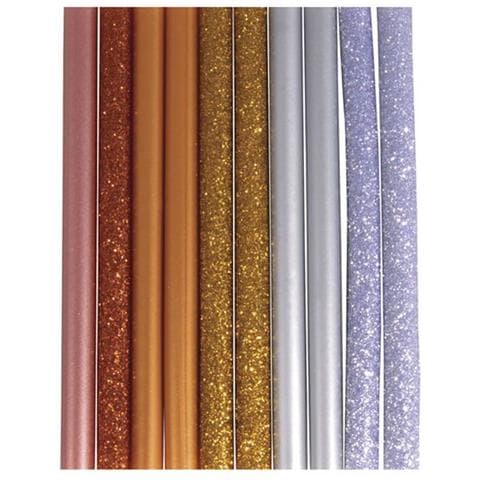 10 Bastoncini Glitter Glitter Per Pistola Per Colla 10 X 0,7 Cm - Argento-oro - Foto 1