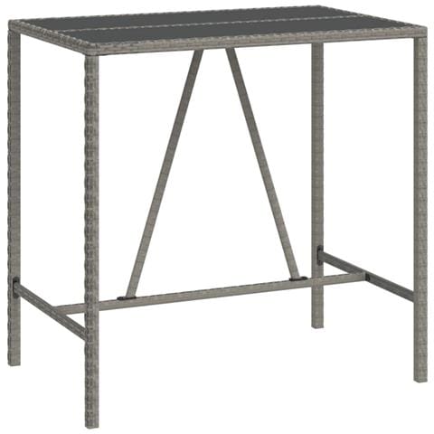 Set Bar Da Giardino 7 Pz Con Cuscini In Polyrattan Grigio - Foto 7