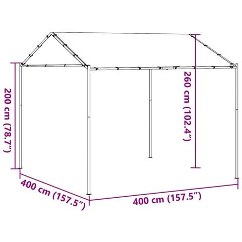 Tenda a Baldacchino Beige 4x4 m in Acciaio e Tessuto - Foto 2