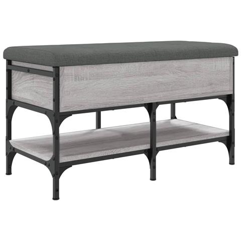 Panca Porta Scarpe Grigio Sonoma 82x42x45 Cm Legno Multistrato - Foto 2