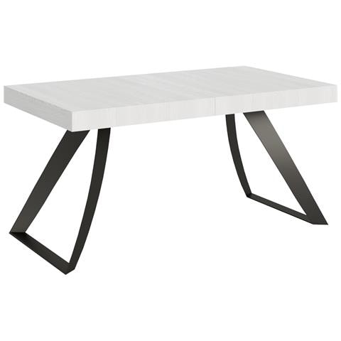 Tavolo Allungabile 90x160/420 Cm Proxy Telaio Antracite - Bianco Frassino - Foto 6