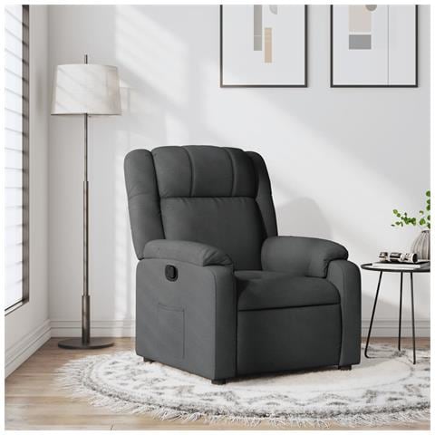 Poltrona Reclinabile In Tessuto Grigio Scuro - Foto 1