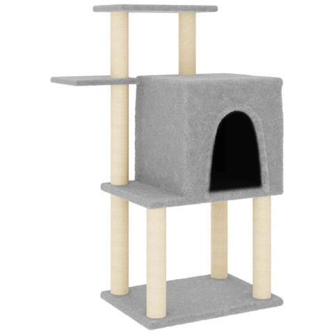 Albero Per Gatti Con Tiragraffi In Sisal Grigio Chiaro 97 Cm - Foto 1