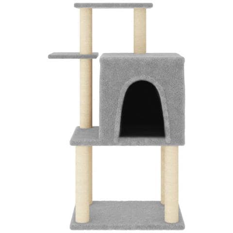 Albero Per Gatti Con Tiragraffi In Sisal Grigio Chiaro 97 Cm - Foto 2