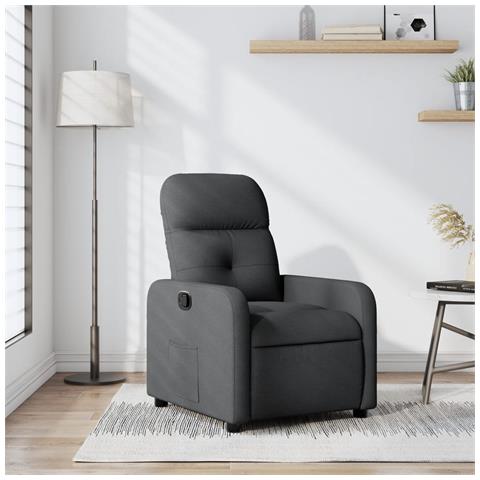 Poltrona Reclinabile In Tessuto Grigio Scuro - Foto 1