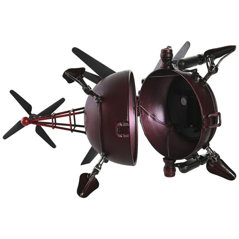 Orologio Da Tavolo Dkd Home Decor 23 X 33,5 X 22 Cm Cristallo Rosso Argentato Ferro (2 Unità) - Foto 2