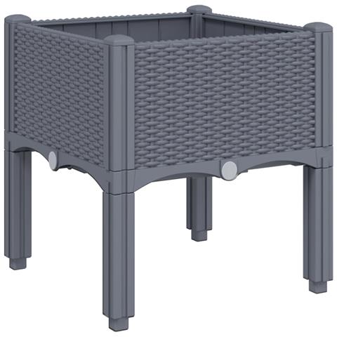 Fioriera Da Giardino Con Gambe Grigia 40x40x42 Cm In Pp - Foto 2