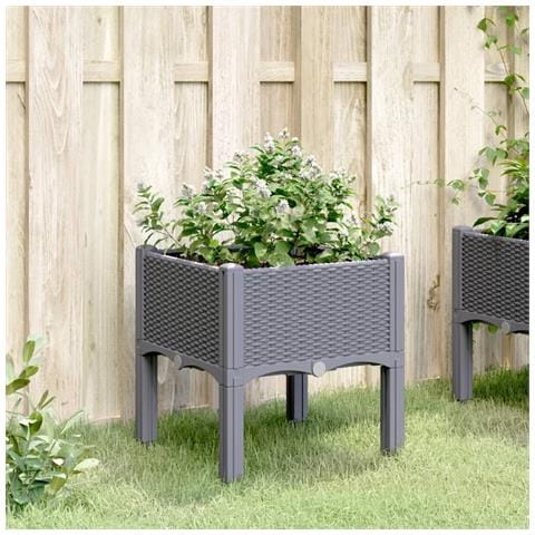 Fioriera Da Giardino Con Gambe Grigia 40x40x42 Cm In Pp - Foto 3