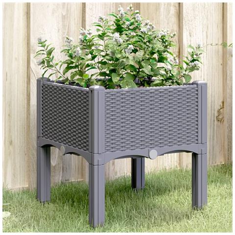 Fioriera Da Giardino Con Gambe Grigia 40x40x42 Cm In Pp - Foto 1