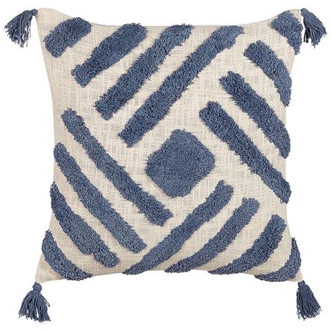 Cuscino Decorativo Jacaranda Cotone 45 X 45 Cm Geometrico Trapuntato Blu - Foto 2