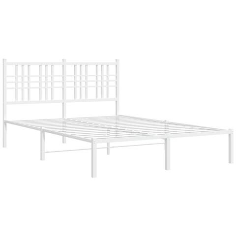 Giroletto Con Testiera Metallo Bianco 140x200 Cm - Foto 2
