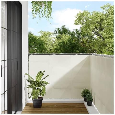 Paravento Da Balcone Crema 120x800 Cm 100% Poliestere Oxford - Foto 1