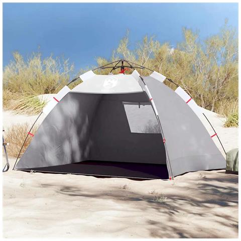 Tenda da Spiaggia 2 Persone Grigio Rilascio Rapido Impermeabile - Foto 2