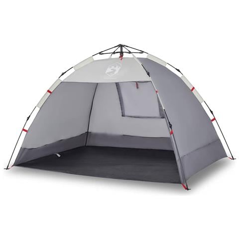 Tenda da Spiaggia 2 Persone Grigio Rilascio Rapido Impermeabile - Foto 1