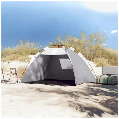 Tenda da Spiaggia 2 Persone Grigio Rilascio Rapido Impermeabile - Foto 10