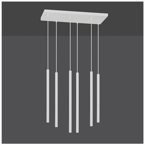 Lampada A Sospensione Selter - Bianco - Acciaio Verniciato A Polvere - 59x120x22 Cm - Foto 2