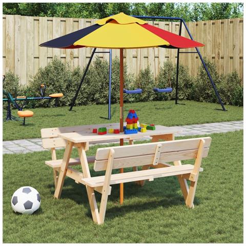 Ombrellone Da Giardino Per Bambini Con Palo In Legno 120x140cm - Foto 1