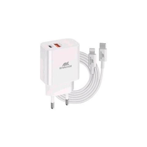 Caricabatterie Da Rete Pd 20 W 2 Uscite 1 X Usb-a 1 X Usb-c + Cavo Da Usb-c A Lightning Maschio /maschio 1 Mt Bianco - Foto 1