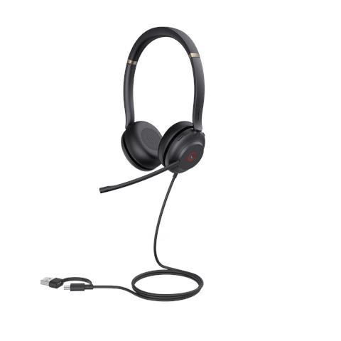 UH37 Dual UC Auricolare Cablato A Padiglione Ufficio USB Type-C / USB Type-A Nero - Foto 2