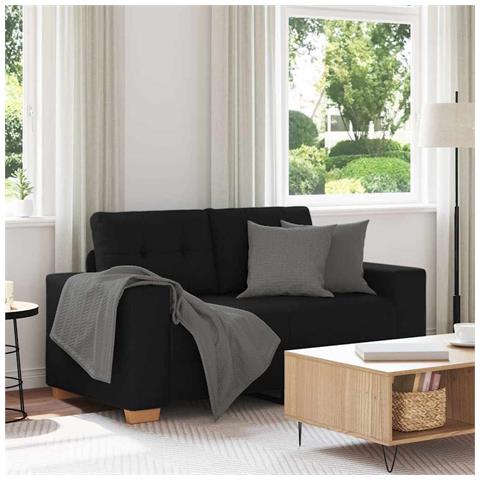 Divano Divanetto Nero 120 cm in Tessuto - Foto 1