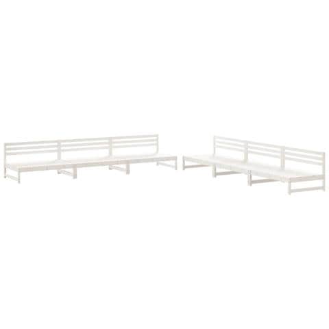 Set Salotto Da Giardino 6 Pz Bianco In Legno Massello Di Pino - Foto 2
