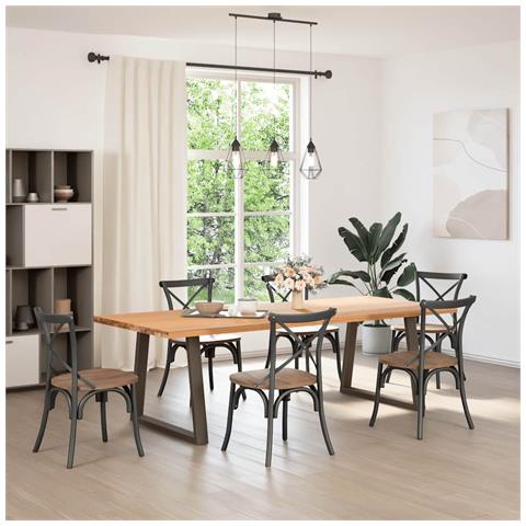 Gambe Per Tavolo Pranzo A V 2pz Naturale 70x(72-73,3)cm Acciaio - Foto 2