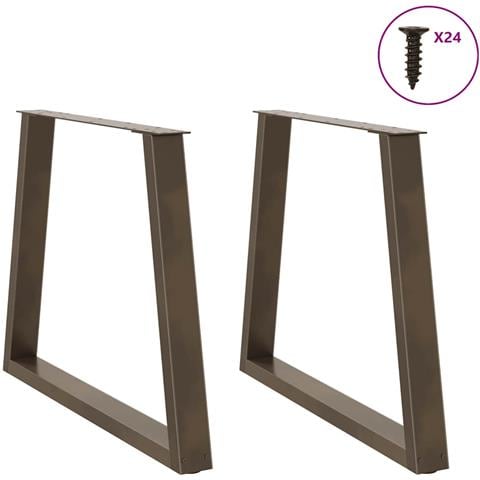 Gambe Per Tavolo Pranzo A V 2pz Naturale 70x(72-73,3)cm Acciaio - Foto 3