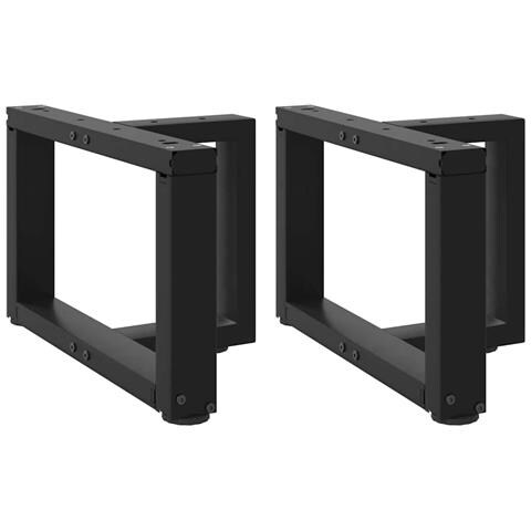 Gambe Tavolino Da Caffè A T 2 Pz Nero 50x25x(30-31) Cm Acciaio - Foto 1