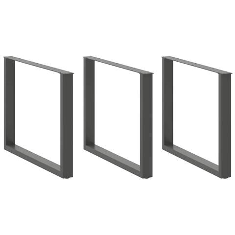 Gambe Tavolo Pranzo A U 2 Pz Antracite 100x(72-73)cm In Acciaio - Foto 1