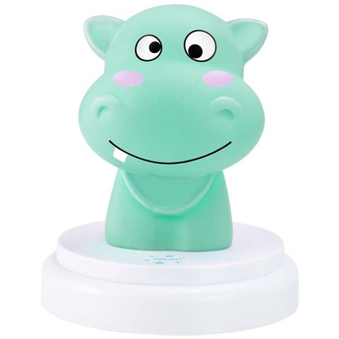Ippopotamo Led Luce Notturna Silly Hippo Design Divertente, Verde Acqua - Foto 1