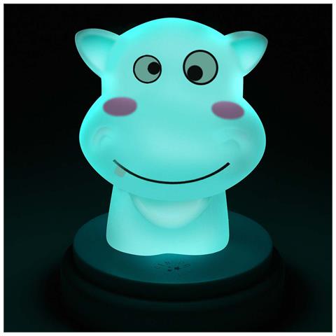 Ippopotamo Led Luce Notturna Silly Hippo Design Divertente, Verde Acqua - Foto 5