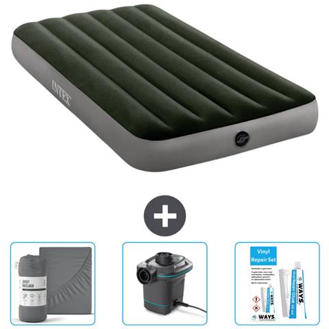 Set Materassino Gonfiabile - 191x99x25 Cm - Verde - Include Accessori Coordinati Cb12 - Foto 1