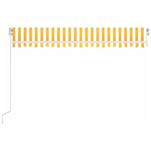 Lusso Casadino -  Tenda Da Sole Retrattile Manuale E Led 400x300cm Gialla Bianca - Foto 2