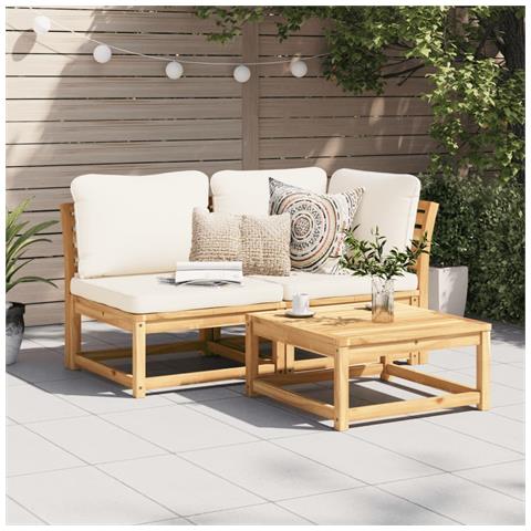 Lusso Casadino -  Set Salotto Da Giardino 2 Pz Con Cuscini Legno Massello Acacia - Foto 2