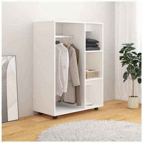 Armadio Bianco 80x40x110 Cm In Truciolato - Foto 2